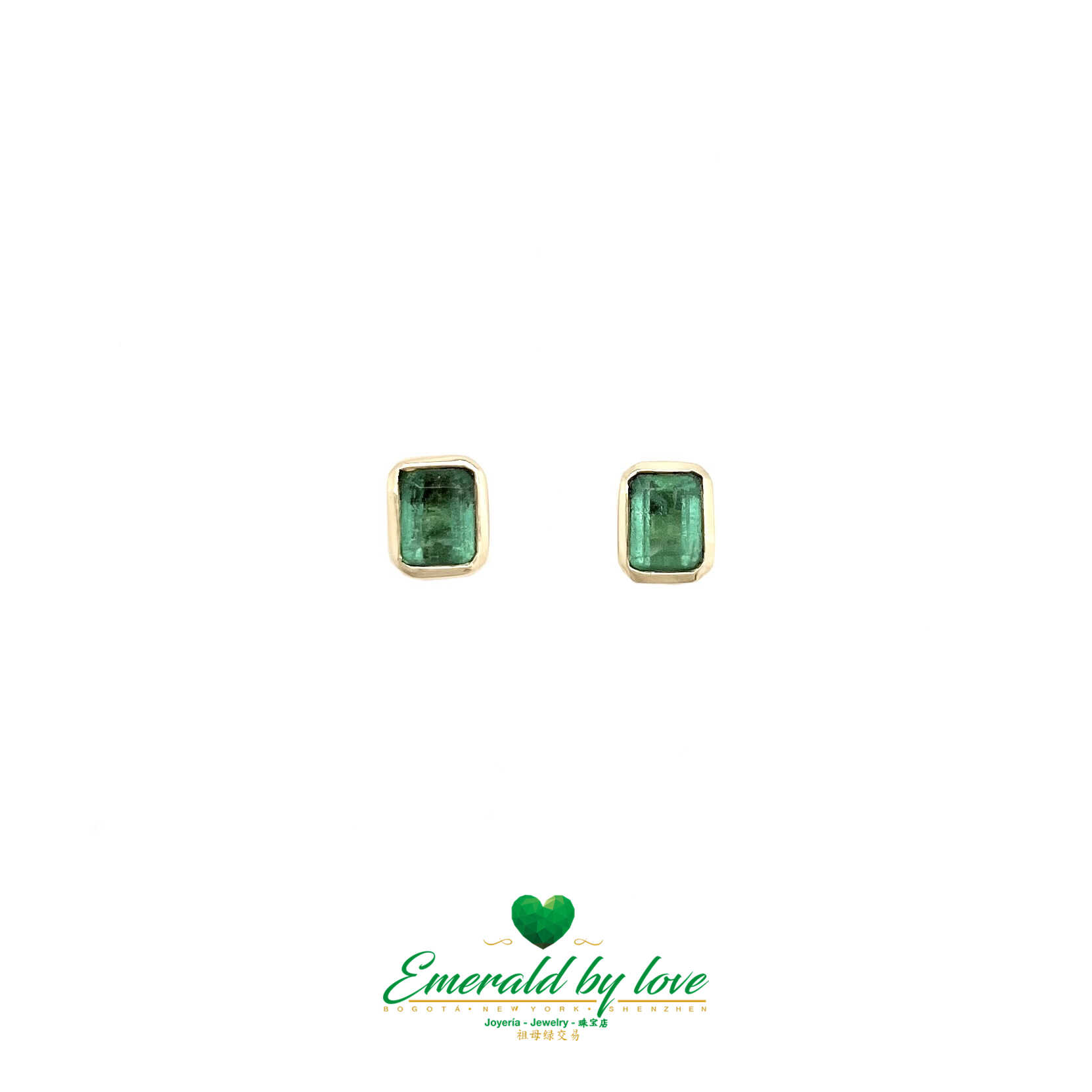 Minimalist Bezel-Set Emerald Earrings: 1.39 TCW Minimalist Bezel-Set Emerald Earrings: 1.39 TCW